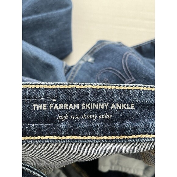 AG Adriano Goldschmied Farrah Skinny Distressed High Rise Split Hem Jeans 28R - Picture 9 of 13